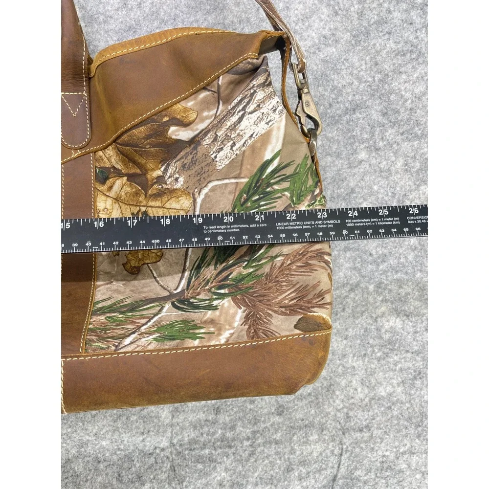 Mercedes Benz Travel Tote Large Brown Realtree Camo Leather Trim Duffle Bag Logo